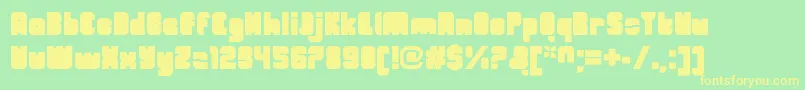 OrangeroyaleClosedregular-Schriftart – Gelbe Schriften auf grünem Hintergrund