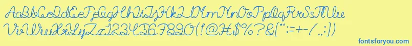 BillyJeanStyle Font – Blue Fonts on Yellow Background