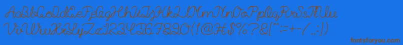 BillyJeanStyle-Schriftart – Braune Schriften auf blauem Hintergrund