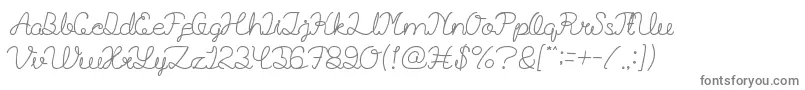 BillyJeanStyle-fontti – harmaat kirjasimet valkoisella taustalla