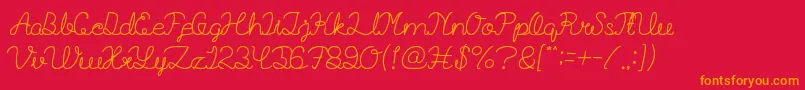 BillyJeanStyle Font – Orange Fonts on Red Background