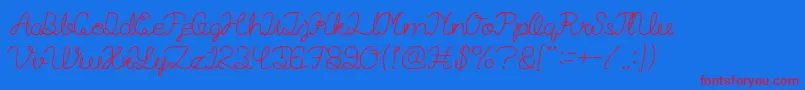 BillyJeanStyle Font – Red Fonts on Blue Background