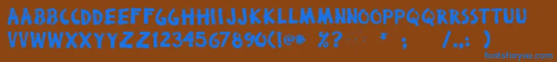 Brokenstick Font – Blue Fonts on Brown Background