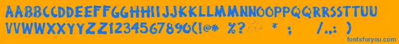 Brokenstick Font – Blue Fonts on Orange Background