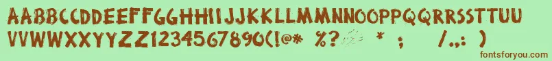 Brokenstick Font – Brown Fonts on Green Background