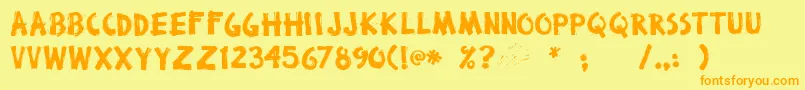 Brokenstick Font – Orange Fonts on Yellow Background