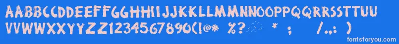 Brokenstick-Schriftart – Rosa Schriften auf blauem Hintergrund
