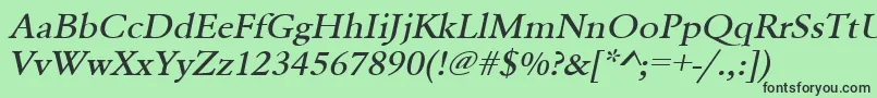 UrwgaramondtmedextwidOblique Font – Black Fonts on Green Background