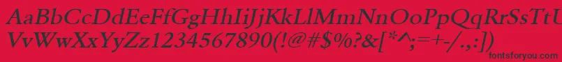 UrwgaramondtmedextwidOblique Font – Black Fonts on Red Background