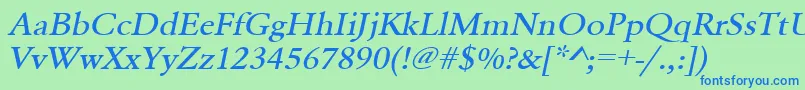 UrwgaramondtmedextwidOblique Font – Blue Fonts on Green Background