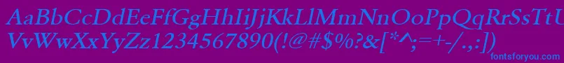 UrwgaramondtmedextwidOblique Font – Blue Fonts on Purple Background