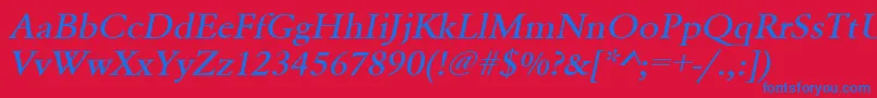 UrwgaramondtmedextwidOblique Font – Blue Fonts on Red Background
