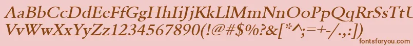 UrwgaramondtmedextwidOblique Font – Brown Fonts on Pink Background
