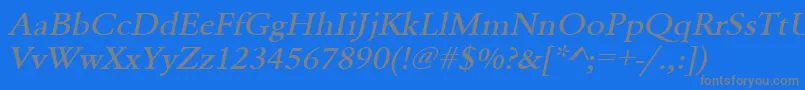 UrwgaramondtmedextwidOblique Font – Gray Fonts on Blue Background