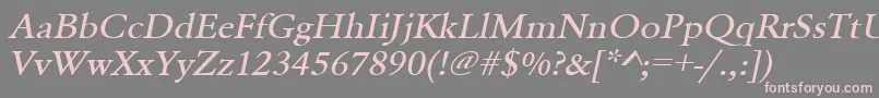 UrwgaramondtmedextwidOblique-Schriftart – Rosa Schriften auf grauem Hintergrund