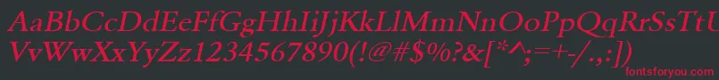 UrwgaramondtmedextwidOblique Font – Red Fonts on Black Background