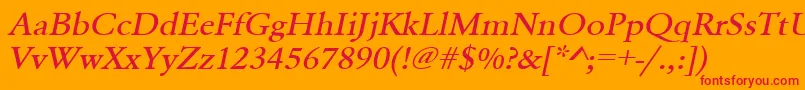 UrwgaramondtmedextwidOblique Font – Red Fonts on Orange Background