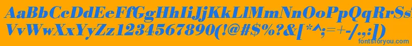 BodonistdBolditalic Font – Blue Fonts on Orange Background