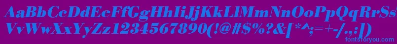 BodonistdBolditalic Font – Blue Fonts on Purple Background