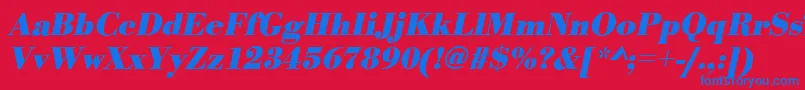 BodonistdBolditalic Font – Blue Fonts on Red Background