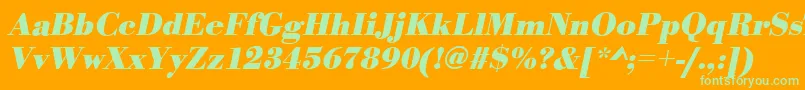 BodonistdBolditalic Font – Green Fonts on Orange Background