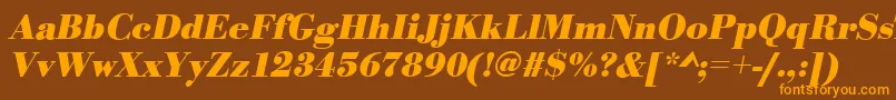 BodonistdBolditalic Font – Orange Fonts on Brown Background