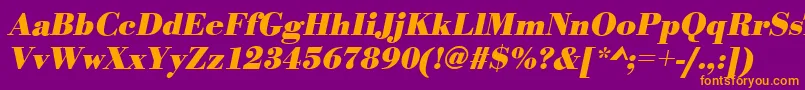 BodonistdBolditalic Font – Orange Fonts on Purple Background