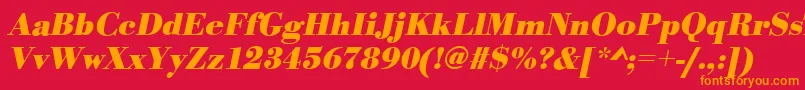BodonistdBolditalic Font – Orange Fonts on Red Background