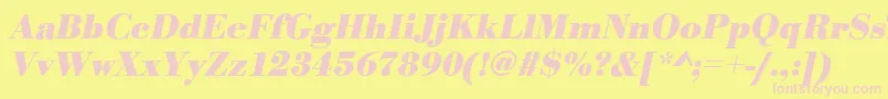 BodonistdBolditalic Font – Pink Fonts on Yellow Background