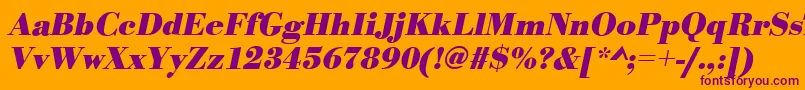 BodonistdBolditalic Font – Purple Fonts on Orange Background