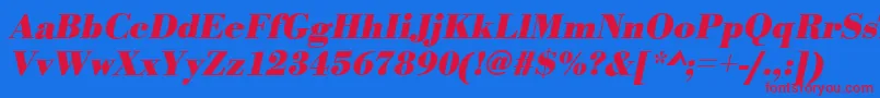 BodonistdBolditalic Font – Red Fonts on Blue Background