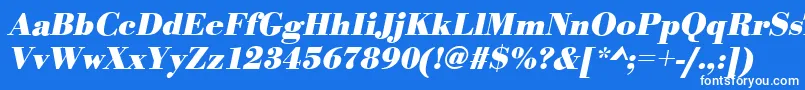 フォントBodonistdBolditalic – 青い背景に白い文字