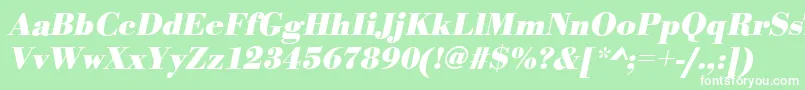 BodonistdBolditalic-Schriftart – Weiße Schriften auf grünem Hintergrund
