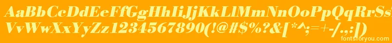 BodonistdBolditalic Font – Yellow Fonts on Orange Background