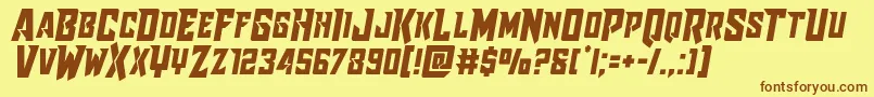 Raidercrusadersemistraight Font – Brown Fonts on Yellow Background