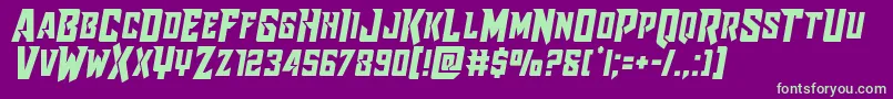 Raidercrusadersemistraight Font – Green Fonts on Purple Background