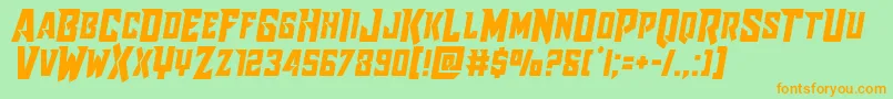 Raidercrusadersemistraight Font – Orange Fonts on Green Background