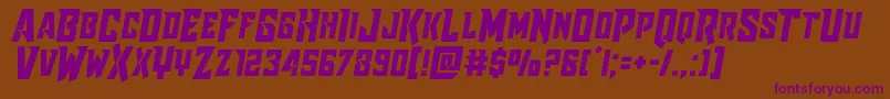 Raidercrusadersemistraight Font – Purple Fonts on Brown Background