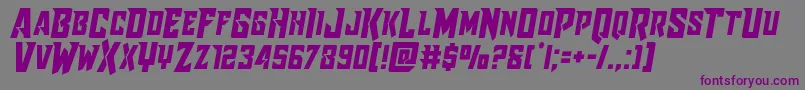 Raidercrusadersemistraight-fontti – violetit fontit harmaalla taustalla