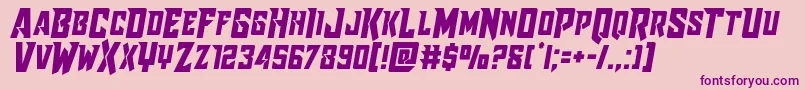 Raidercrusadersemistraight Font – Purple Fonts on Pink Background