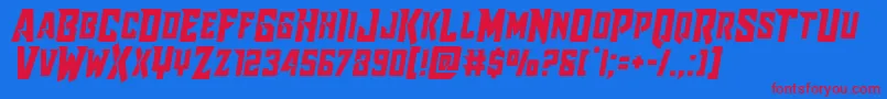 Raidercrusadersemistraight Font – Red Fonts on Blue Background