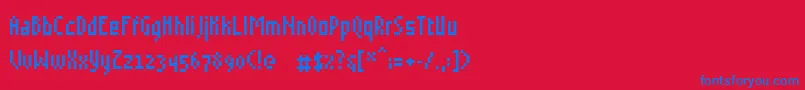 Grudblit-fontti – siniset fontit punaisella taustalla