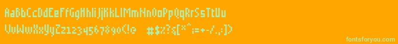 Grudblit Font – Green Fonts on Orange Background