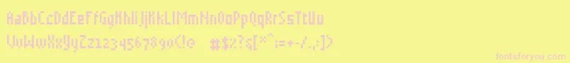 Grudblit-Schriftart – Rosa Schriften auf gelbem Hintergrund
