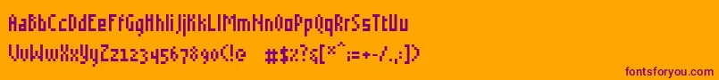 Grudblit-Schriftart – Violette Schriften auf orangefarbenem Hintergrund