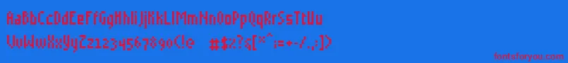 フォントGrudblit – 赤い文字の青い背景