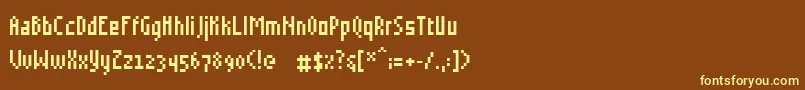 Grudblit-fontti – keltaiset fontit ruskealla taustalla