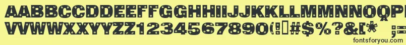 Шрифт Sansplatecaps – чёрные шрифты на жёлтом фоне