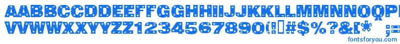 Sansplatecaps-fontti – siniset fontit valkoisella taustalla