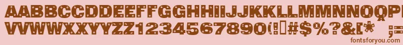 Sansplatecaps-fontti – ruskeat fontit vaaleanpunaisella taustalla